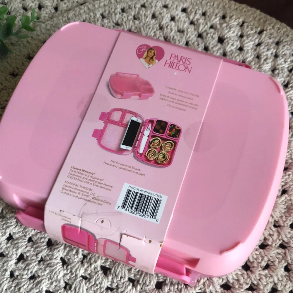 Paris Hilton Pink Glitter Bento Style Lunch Box